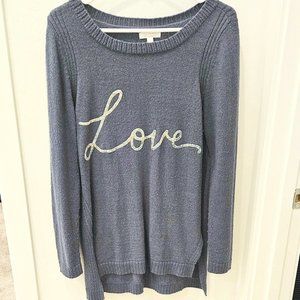 Lauren Conrad blue LOVE sweater...size Large